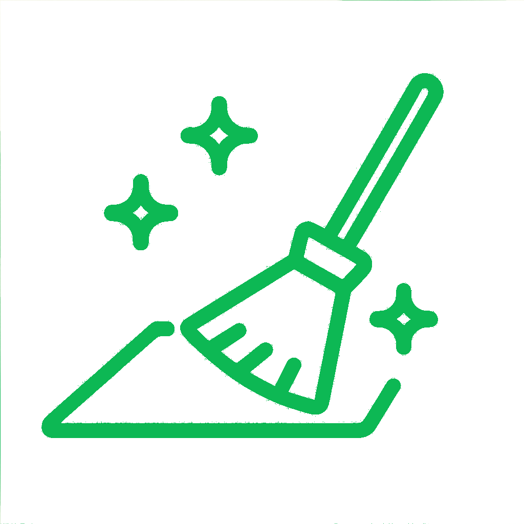 Sauberkeitsicon für besenreine Entrümpelung